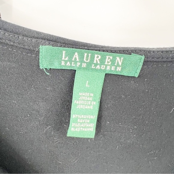 ✅ LAUREN RALPH LAUREN V-NECK RUFFLED TOP SIZE LARGE - Picture 3 of 7